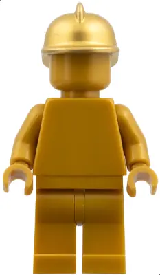CTY0989:  Statue - Pearl Gold with Metallic Gold Fire Helmet