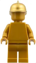 Minifigurka: CTY0989:  Statue - Pearl Gold with Metallic Gold Fire Helmet