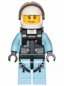 Minifigurka: CTY1003:  Sky Police - Jet Pilot, Female with Neck Bracket (for Jet Pack)