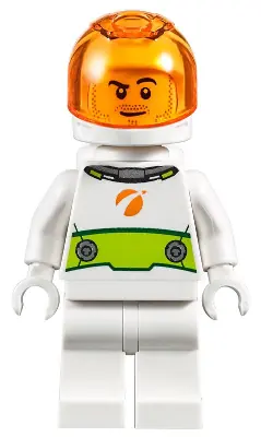 CTY1009:  Astronaut - Male, White Spacesuit with Lime Belt, Trans-Orange Visor, Stubble and Smirk