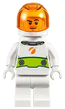 Minifigurka: CTY1009:  Astronaut - Male, White Spacesuit with Lime Belt, Trans-Orange Visor, Stubble and Smirk