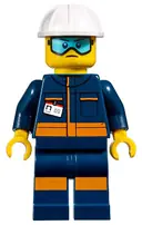 Minifigurka: CTY1010:  Ground Crew Technician - Male, Jumpsuit and Construction Helmet