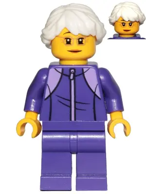 CTY1024:  Grandmother - Dark Purple Tracksuit, White Hair, Glasses