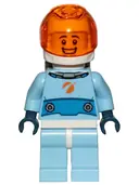 Minifigurka: CTY1028:  Astronaut - Male, Bright Light Blue Spacesuit with Blue Belt, Trans-Orange Visor, Open Mouth Smile