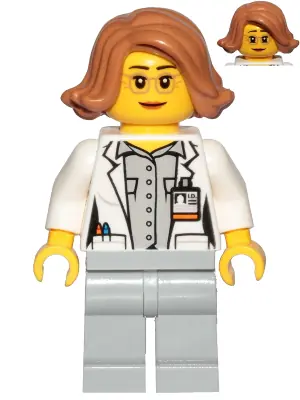 CTY1035:  Scientist, Botanist - Female, Glasses and Medium Nougat Hair Short Swept Sideways