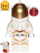 Minifigurka: CTY1039:  Astronaut - Female, White Spacesuit with Orange Lines, Side Lamp, Smile