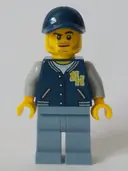Minifigurka: CTY1044:  Cameraman - Dark Blue Jacket, Sand Blue Legs