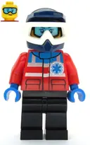Minifigurka: CTY1079:  Ski Patrol Member - Female, Dark Blue Helmet