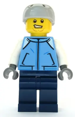 CTY1087:  Snowboarder - Male, Medium Blue Jacket, Light Bluish Gray Sports Helmet