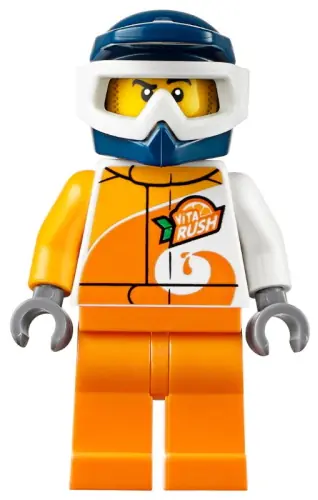 CTY1096:  ATV Driver - Male, 'ViTA RUSH' Uniform, Orange Legs, Dark Blue Helmet