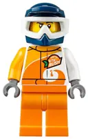 Minifigurka: CTY1096:  ATV Driver - Male, 'ViTA RUSH' Uniform, Orange Legs, Dark Blue Helmet