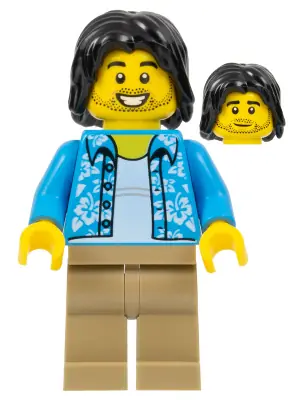CTY1118:  Tourist / Surfer - Dark Azure Hawaiian Shirt