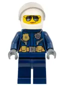 Minifigurka: CTY1121:  Police - City Motorcyclist Female, Silver Sunglasses, Trans-Clear Visor