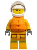 Minifigurka: CTY1157:  Fire - Reflective Stripes, Bright Light Orange Suit, Life Jacket, White Helmet