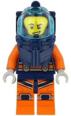 CTY1164:  Deep Sea Diver - Male, Dark Blue Helmet, Lopsided Grin