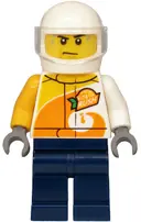 Minifigurka: CTY1198:  Helicopter Pilot - Jacket with 'ViTA RUSH' Logo, Dark Blue Legs, White Helmet