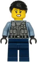 Minifigurka: CTY1206:  Police - Officer Rooky Partnur, Sand Blue Jacket