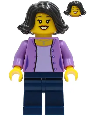 CTY1234:  Mom - Medium Lavender Jacket, Dark Blue Legs, Black Hair