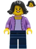 Minifigurka: CTY1234:  Mom - Medium Lavender Jacket, Dark Blue Legs, Black Hair