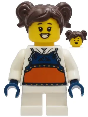 CTY1248:  Madison (Maddy) - White Robe with Dark Blue and Dark Orange Bogu Armor
