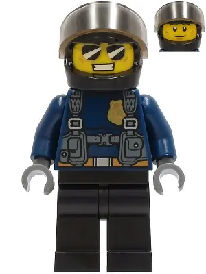 CTY1257:  Police Officer - Duke DeTain, Black Helmet, Trans-Brown Visor