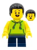 Minifigurka: CTY1323:  Child - Boy, Lime Hoodie, Dark Blue Short Legs, Black Coiled Hair