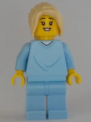 CTY1347:  Mother, Bright Light Blue Hospital Gown, Tan Hair