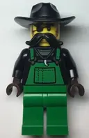 Minifigurka: CTY1367:  Police - Crook Snake Rattler, Green Overalls