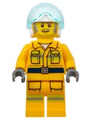 Minifigurka: CTY1369:  Fire - Reflective Stripes, Bright Light Orange Suit, White Helmet, Dark Tan and Gray Beard