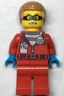 CTY1377:  Police - Crook Hacksaw Hank, Red Jacket with Prison Shirt and I.D. Tag