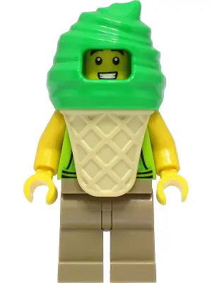 CTY1389:  Ice Cream Vendor - Male, Lime Hoodie, Bright Green Ice Cream Suit
