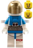 Minifigurka: CTY1409:  Lunar Research Astronaut - Female, White and Dark Azure Suit, White Helmet, Metallic Gold Visor, Backpack Clips, Open Mouth Smile