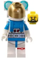 Minifigurka: CTY1414:  Lunar Research Astronaut - Male, White and Dark Azure Suit, White Helmet, Metallic Gold Visor, Backpack Lights, Beard