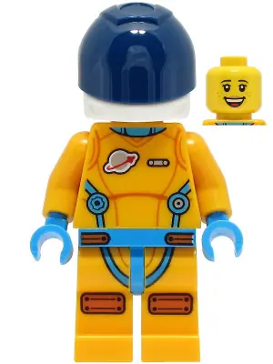 CTY1420:  Lunar Space Station Astronaut - Female, Bright Light Orange and Dark Azure Suit, White Helmet, Dark Blue Visor (Rivera)