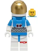 Minifigurka: CTY1423:  Lunar Research Astronaut - Female, White and Dark Azure Suit, White Helmet, Metallic Gold Visor, Nougat Lips Smile