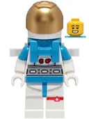 Minifigurka: CTY1424:  Lunar Research Astronaut - Male, White and Dark Azure Suit, White Helmet, Metallic Gold Visor, Backpack Clips, Open Mouth Smile