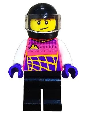 CTY1432:  Go-Kart Racer, Coral Racing Suit, Black Helmet and Legs