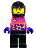 Minifigurka: CTY1432:  Go-Kart Racer, Coral Racing Suit, Black Helmet and Legs