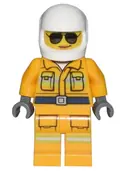 Minifigurka: CTY1433:  Fire - Reflective Stripes, Bright Light Orange Suit, White Helmet, Sunglasses