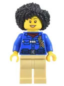 Minifigurka: CTY1445:  Wildlife Rescue Ranger - Female, Blue Shirt with 'RESCUE' on Back, Tan Legs, Black Coiled Hair (Maya)