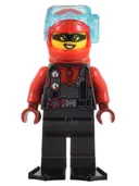 Minifigurka: CTY1448:  Police - Crook, Female, Red and Pearl Dark Gray Diving Suit, Black Flippers, Red Helmet and Air Tanks, Trans-Light Blue Diver Mask (Betsy Bass)