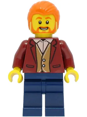 CTY1468:  Car Driver - Male, Dark Red Suit Jacket, Dark Blue Legs, Orange Hair