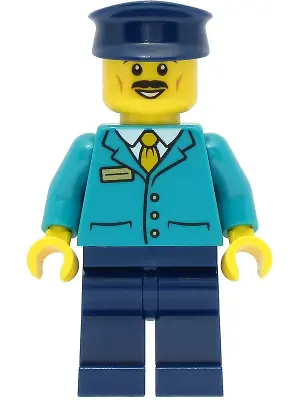 CTY1471:  Train Driver - Male, Dark Turquoise Shirt, Dark Blue Legs and Hat