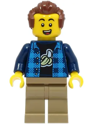 CTY1498:  Stuntz Spectator - Male, Dark Blue and Dark Azure Jacket, Dark Tan Legs, Reddish Brown Hair