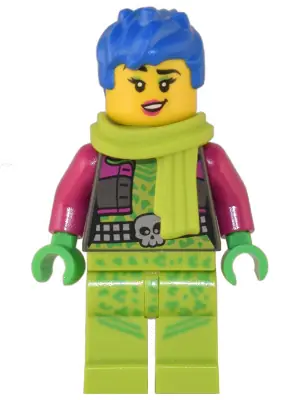 CTY1506:  Raze - Lime Scarf, Blue Messy Hair