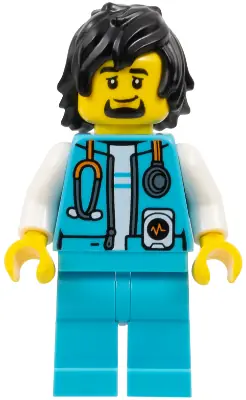 CTY1658:  Arctic Explorer - Male, Stethoscope, Medium Azure Legs, Black Hair