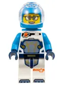 Minifigurka: CTY1693:  Astronaut - Female, White Spacesuit with Dark Azure Arms, Dark Azure Helmet, Trans-Clear Visor, Dark Azure Jet Pack, Glasses