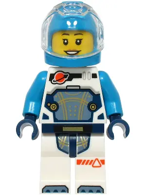 CTY1722:  Astronaut - Female, White Spacesuit with Dark Azure Arms, Dark Azure Helmet, Trans-Clear Visor