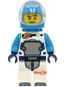 Minifigurka: CTY1729:  Astronaut - Male, White Spacesuit with Dark Azure Arms, Dark Azure Helmet, Trans-Clear Visor, Dark Azure Jet Pack, Stubble