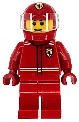 CTY1863:  Formula 1 Driver, Ferrari - Male, Red Racing Suit and Helmet, Trans-Clear Visor